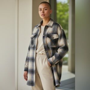Plaid Shacket with Pockets